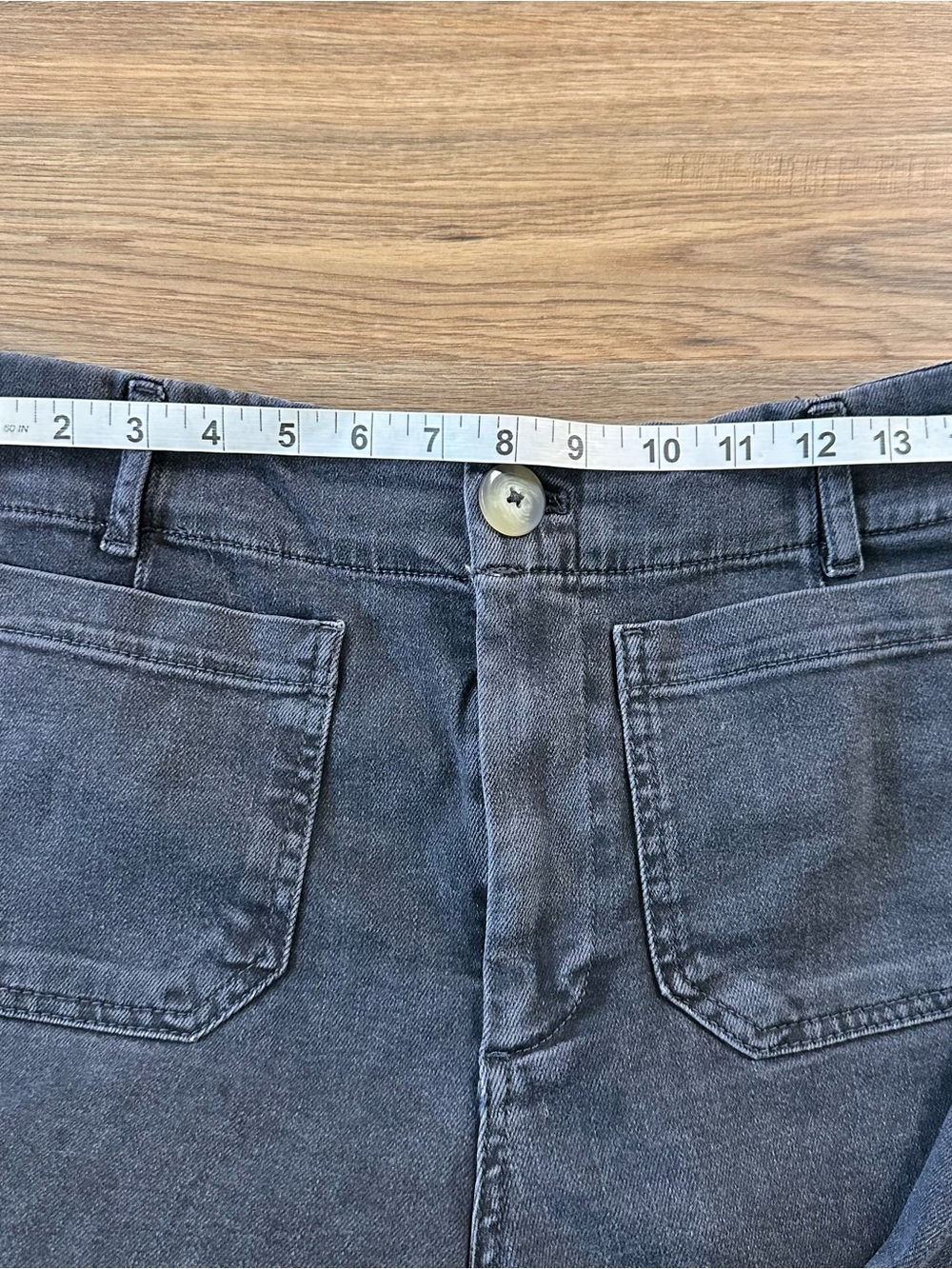 Maeve Colette Cropped Wide Leg Black Denim Pants Jeans Size 28 Stretch Boho EUC - Picture 6 of 11